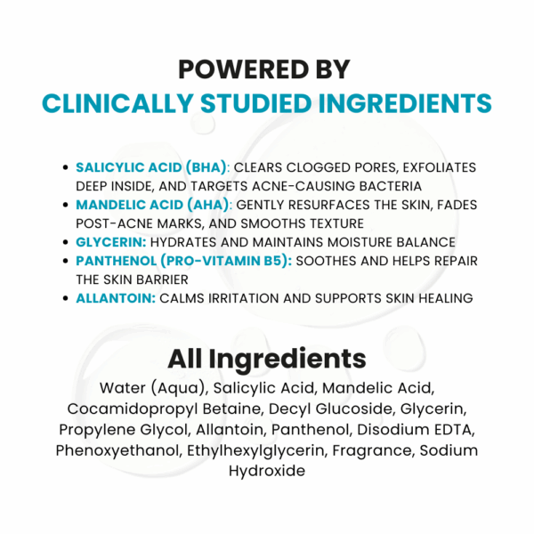 Acnéva Salicylic & Mandelic Acid Cleanser All Ingredients