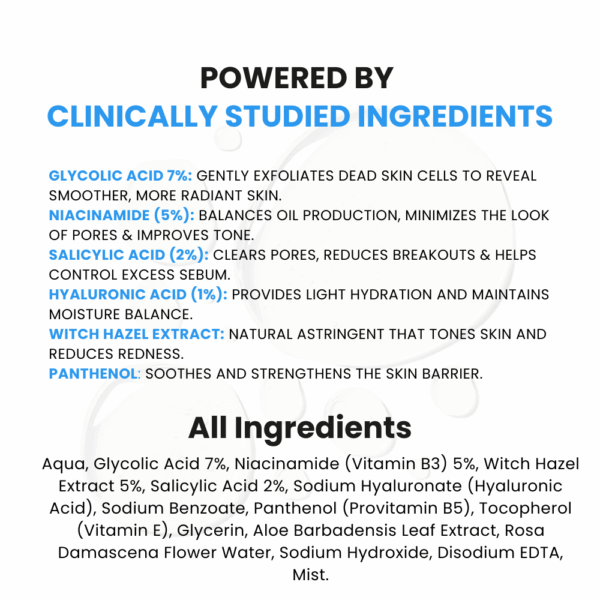 All ingrediants in vora skin renewe toner