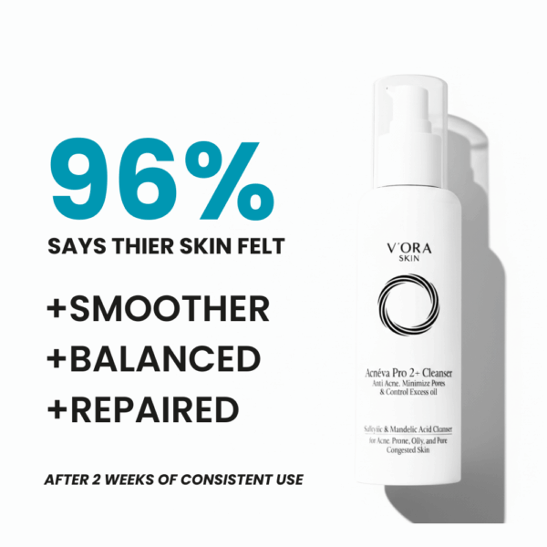 Vora Skin Acnéva Salicylic & Mandelic Acid Cleanser Results after 2 weeks