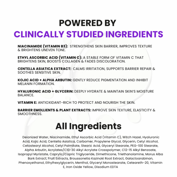 Vora Niacéa 10+ Brightening Moisturizer All Ingredients